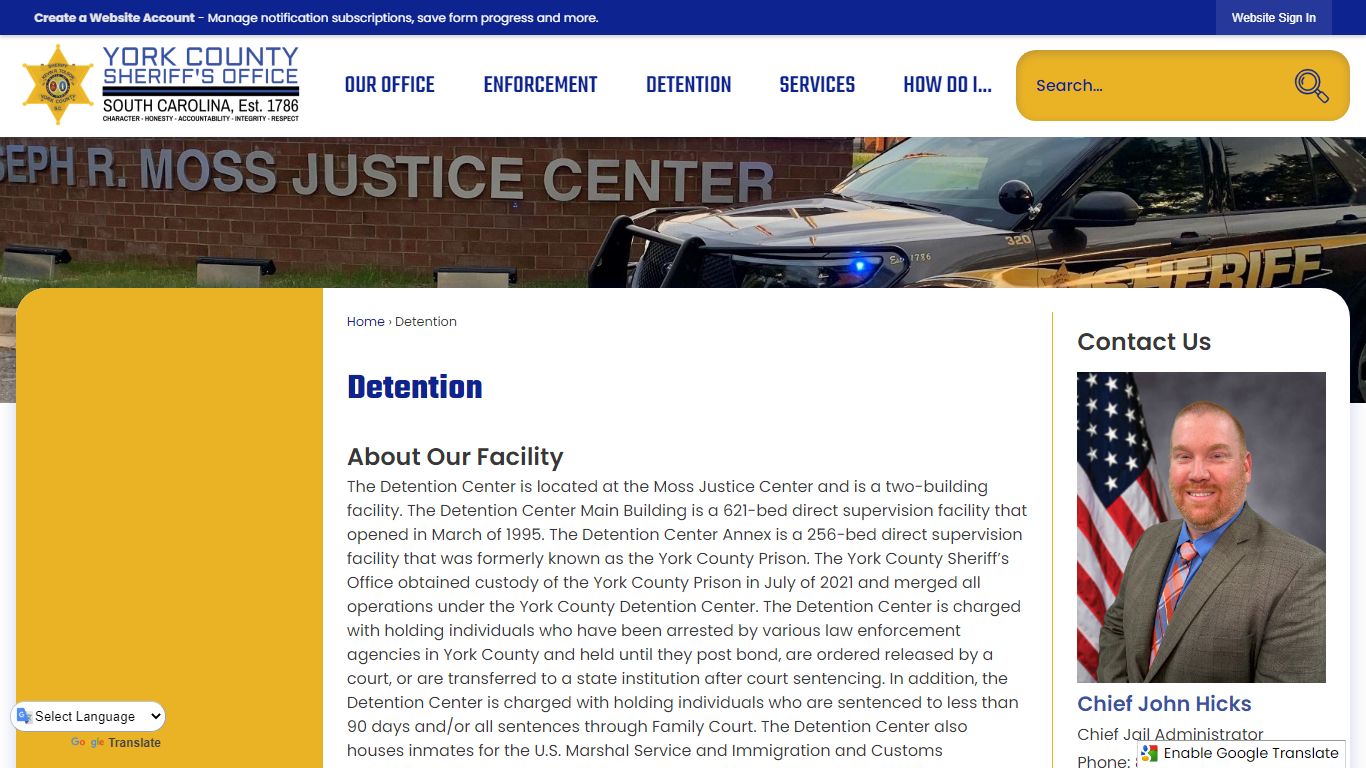 Detention | York County Sheriffs, SC